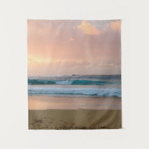 Strand und Ozean bei Sonnenuntergang Wandteppich