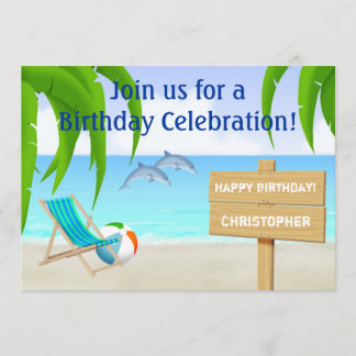 Strand und Ozean Einladung zum Geburtstag