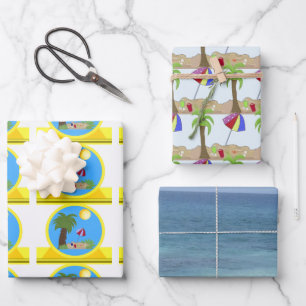 Strand- und Ozean-Geschenkpapierbögen Geschenkpapier Set