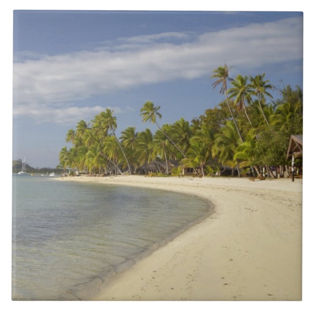 Strand und Palmen, Plantation Island Resort Fliese (Vorderseite)