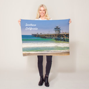 Strand und Pier in San Clemente im Süden Kaliforni Fleecedecke