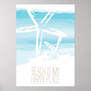 Strand und Seestern   Poster