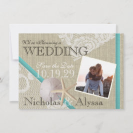 Strand und Vintage Spitzen Romantische Save the Da Date