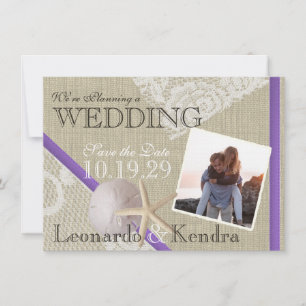 Strand und Vintage Spitzen Romantische Save the Da Date