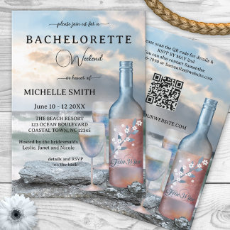 Strand und Wein Bachelorette Einladung