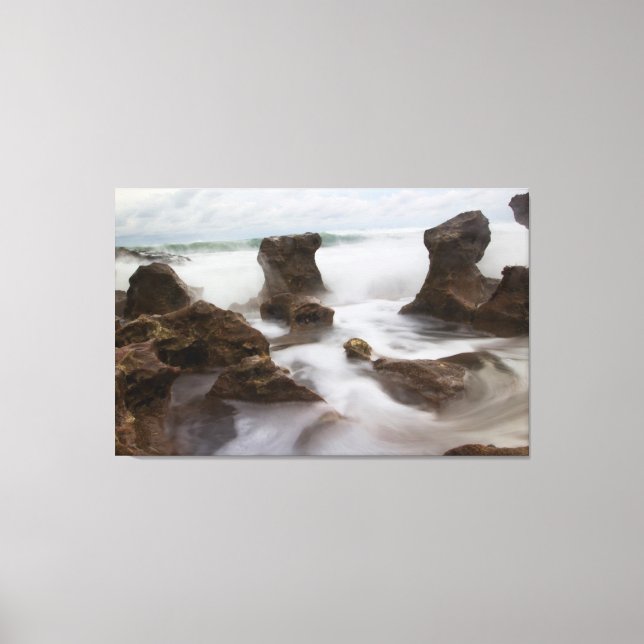 Strand und Wellen des Coral Cove Park Leinwanddruck (Vorderseite)