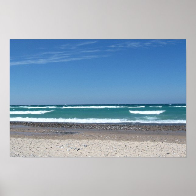 Strand- und Wellenbrecher Poster (Vorne)