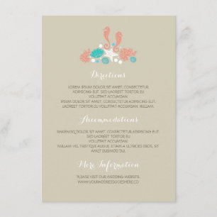 Strand-Unterwasser-Schätze Hochzeiten Details Begleitkarte