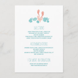 Strand Unterwasser Schätze White Wedding Details Begleitkarte