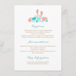 Strand Unterwasser Schätze White Wedding Details Begleitkarte