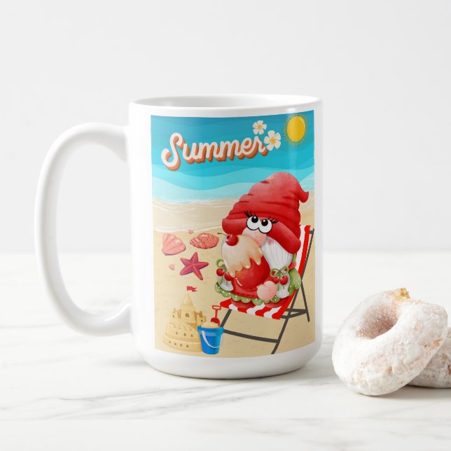 Strand, Urlaube Kaffeetasse (Mit Donut)
