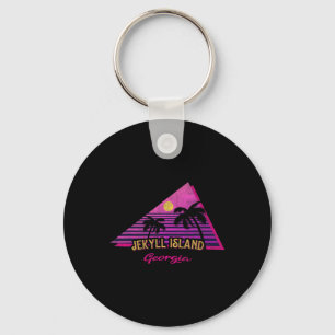 Strand Vaporwave Urlaubs-Souvenir Jekyll Island Schlüsselanhänger