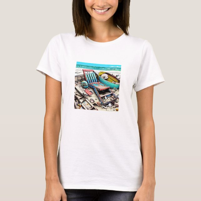 Strand verlassen | Schiffswracks T-Shirt (Vorderseite)