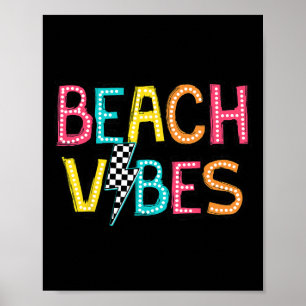 Strand Vibes Hallo Sommerferien Mädchen Frauen Tee Poster