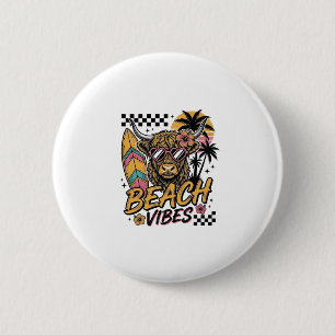 Strand-Vibes Highland-Rind Sommer-Vektor-Art_1 Button