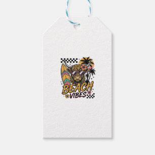 Strand-Vibes Highland-Rind Sommer-Vektor-Art_1 Geschenkanhänger