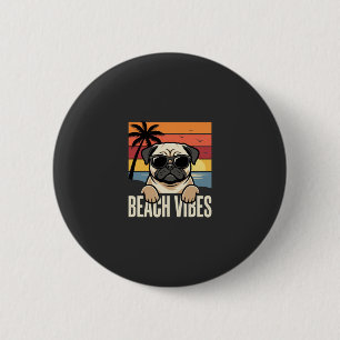 Strand-Vibes-Mops-Hund-Sonnenuntergang Button