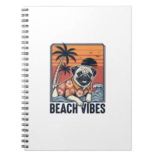 Strand-Vibes-Mops im Vintage-Schnitt Design_1 Notizblock