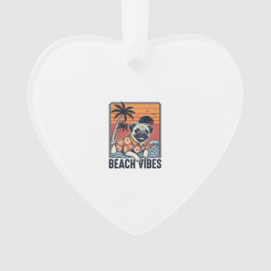 Strand-Vibes-Mops im Vintage-Schnitt Design_1 Ornament