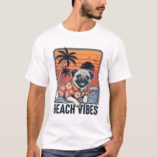 Strand-Vibes-Mops im Vintage-Schnitt Design_1 T-Shirt