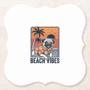 Strand-Vibes-Mops im Vintage-Schnitt Design_1 Untersetzer