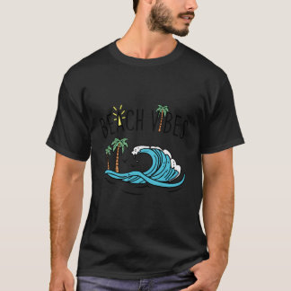 Strand Vibes Ozeanwelle und Palmen Bäume T-Shirt