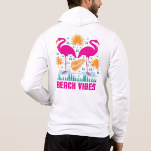 Strand-Vibes Rosa Flamingo-Design Hoodie