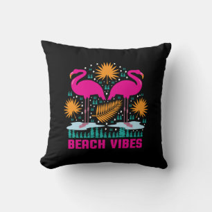 Strand-Vibes Rosa Flamingo-Design Kissen