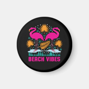 Strand-Vibes Rosa Flamingo-Design Magnet