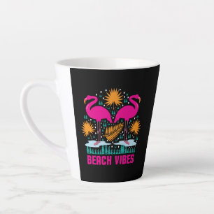 Strand-Vibes Rosa Flamingo-Design Milchtasse