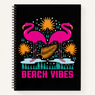 Strand-Vibes Rosa Flamingo-Design Notizbuch