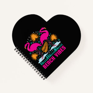 Strand-Vibes Rosa Flamingo-Design Notizbuch