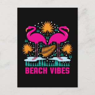 Strand-Vibes Rosa Flamingo-Design Postkarte