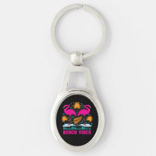 Strand-Vibes Rosa Flamingo-Design Schlüsselanhänger