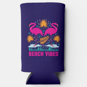Strand-Vibes Rosa Flamingo-Design Selters Dosenkühler