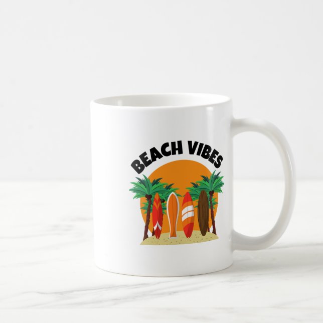 Strand-Vibes-Surfdesign für den Sommerurlaub  Kaffeetasse (Rechts)