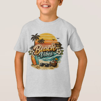 Strand-Vibes Vintage Retro-Sonnenuntergang Tropisc T-Shirt