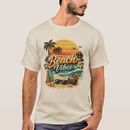 Strand-Vibes Vintage Retro Sonnenuntergang Tropisc T-Shirt