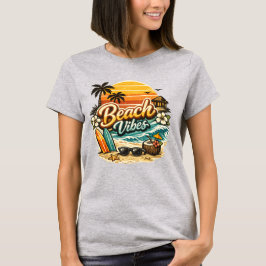 Strand-Vibes Vintage Retro Sonnenuntergang Tropisc T-Shirt