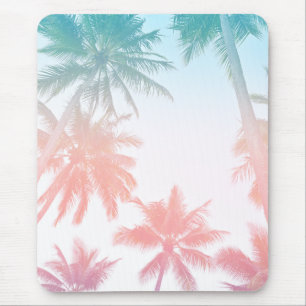 Strand Vintage Sonnenuntergang Palmen Mousepad