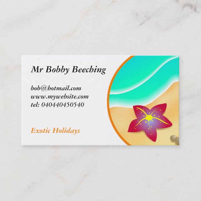 Strand Visitenkarte (Vorderseite)