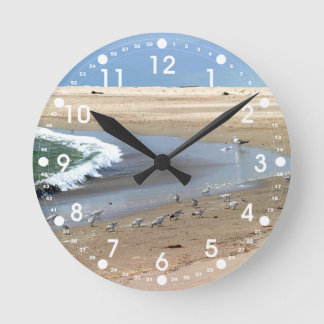 Strand-Vögel Runde Wanduhr