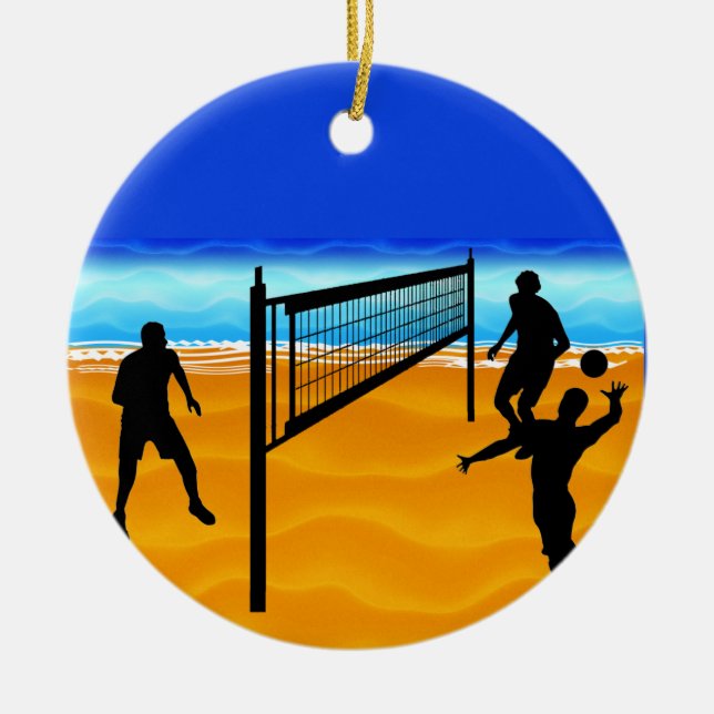 Strand-Volleyball Keramik Ornament (Vorne)