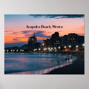 Strand von Acapulco, Mexiko Poster