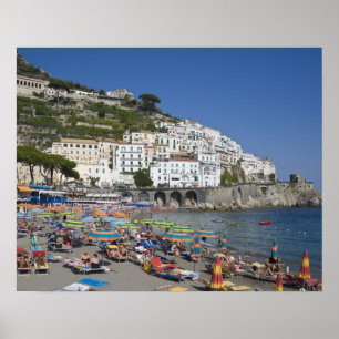 Strand von Amalfi, Kampanien, Italien Poster
