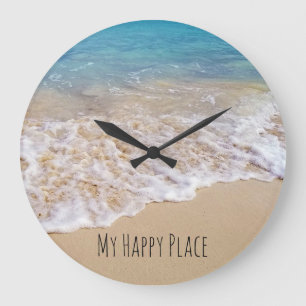 Strand von Bahamas mit Meerwassersurfen Große Wanduhr