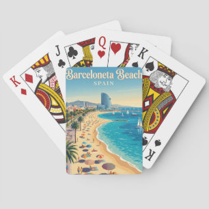Strand von Barceloneta Spanien Spielkarten