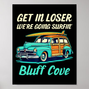 Strand von Bluff Cove Kalifornien Surfen Frauen Mä Poster