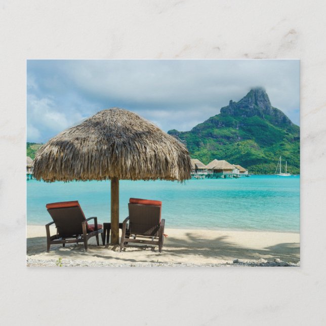Strand von Bora Bora Postcard Postkarte (Vorderseite)
