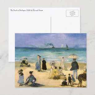 Strand von Boulogne von Edouard Manet, Vintage Art Postkarte